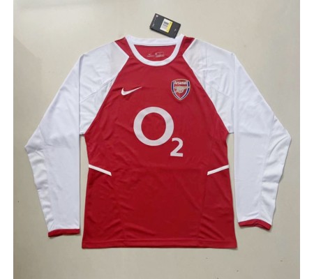 Arsenal 02/04 Home Red Long Sleeve Soccer Jersey